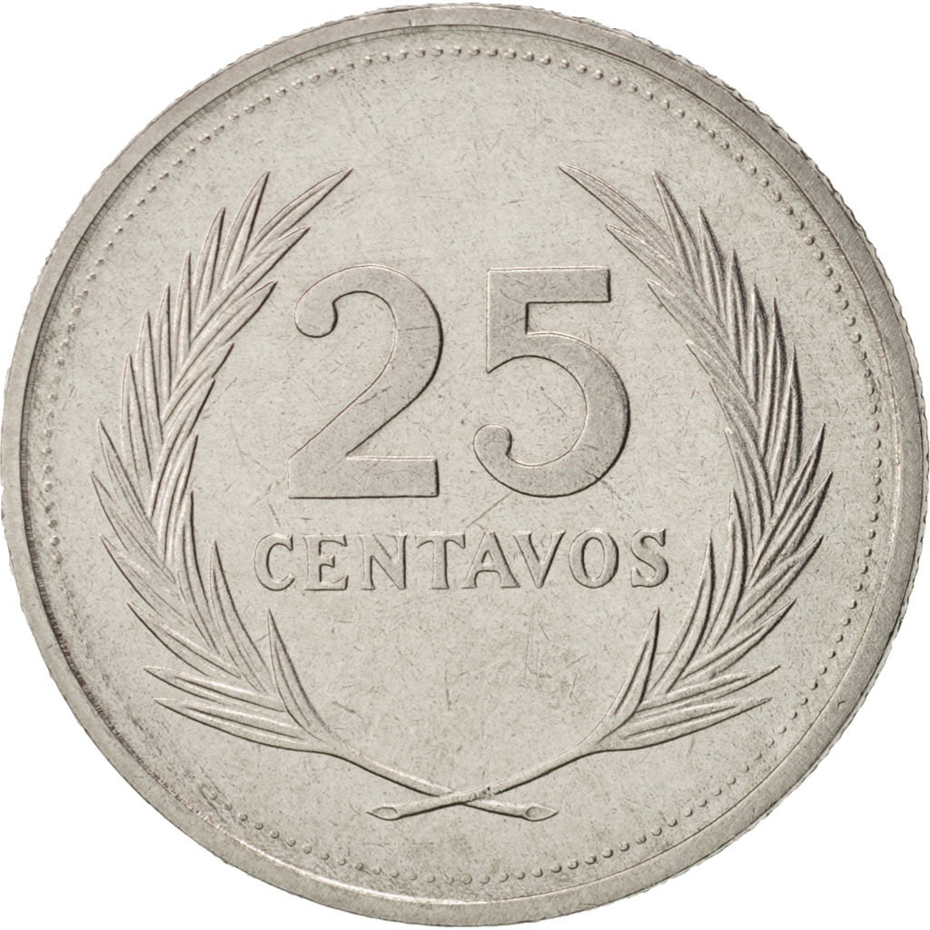 El Salvador, 25 Centavos, 1988, SPL, Stainless Steel, KM:157