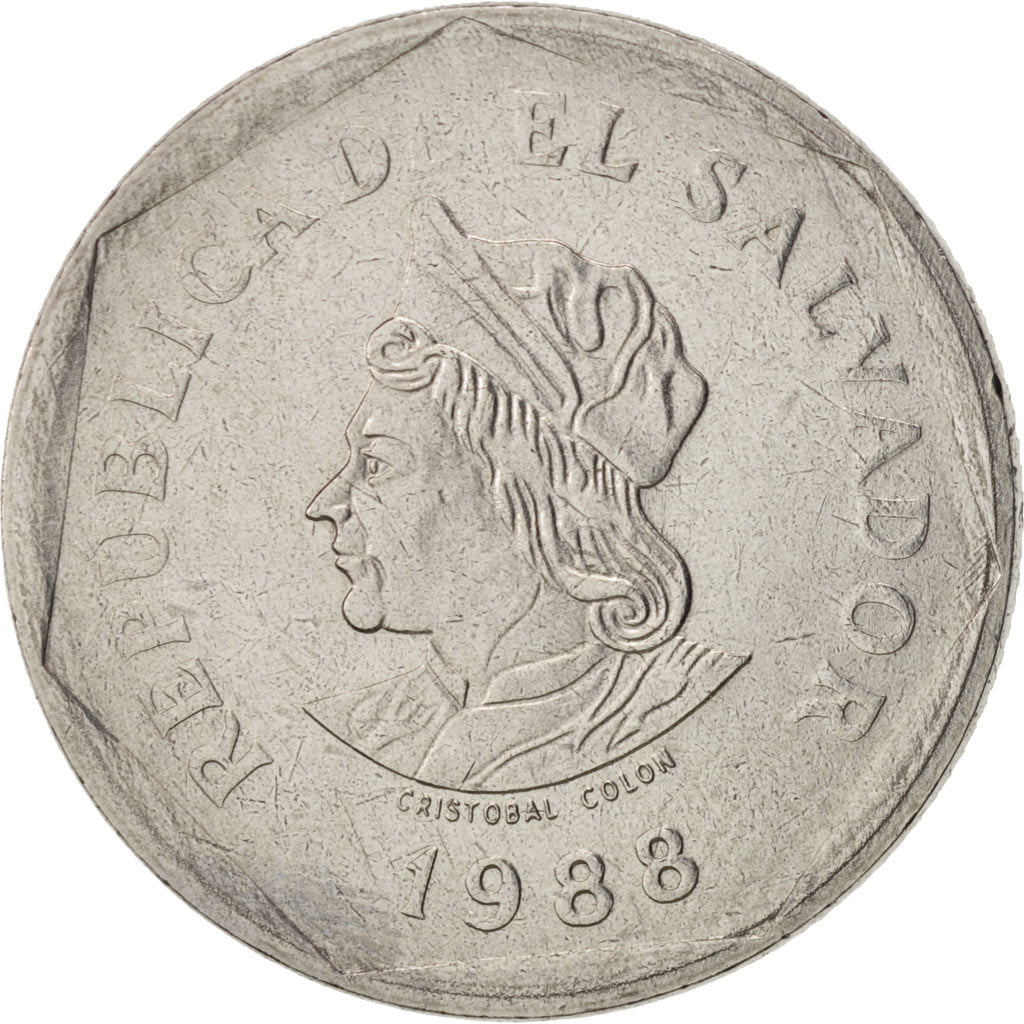 El Salvador, Colon, 1988, MS(63), Stainless Steel, KM:156