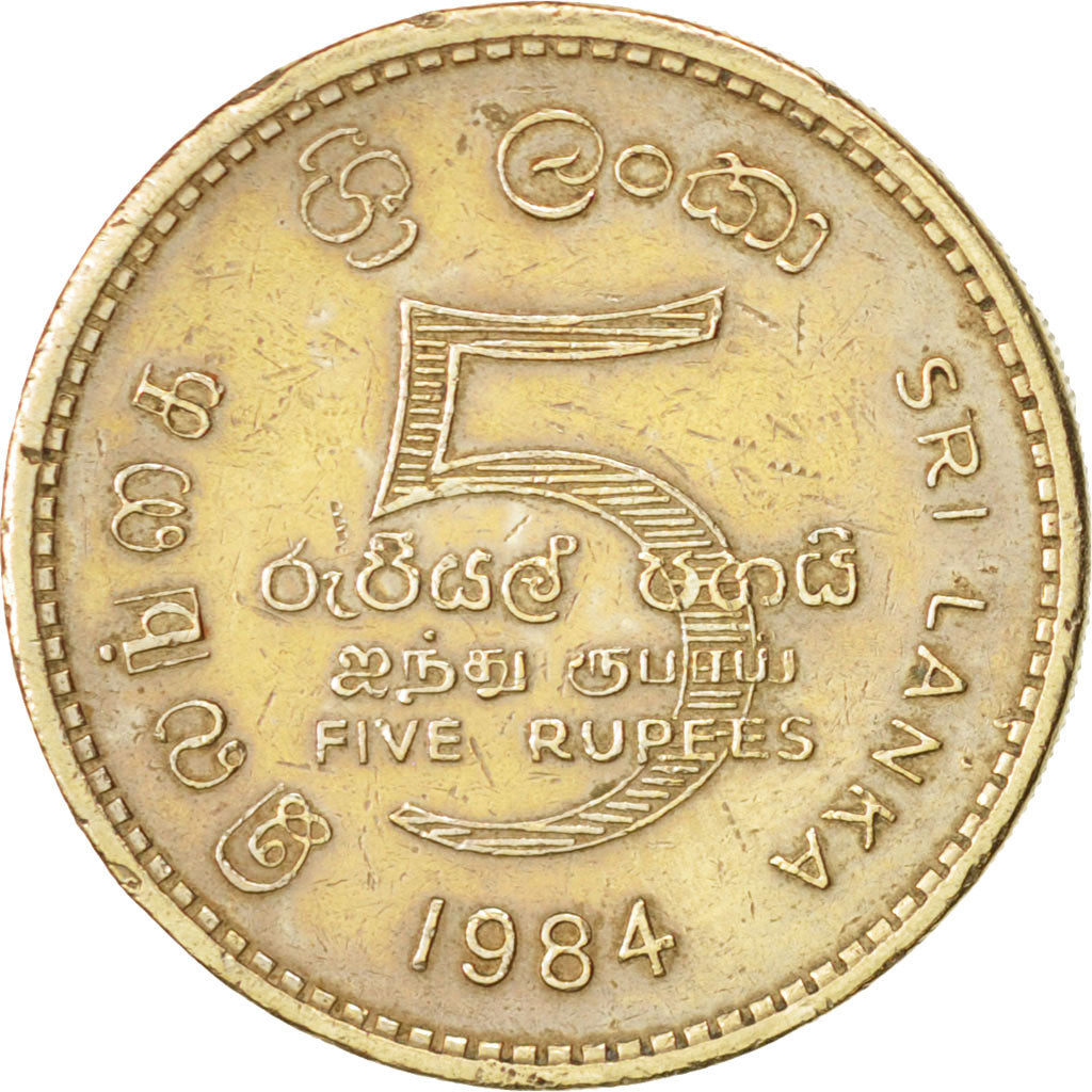 Coin, Sri Lanka, 5 Rupees, 1984, EF(40-45), Nickel-brass, KM:148.1