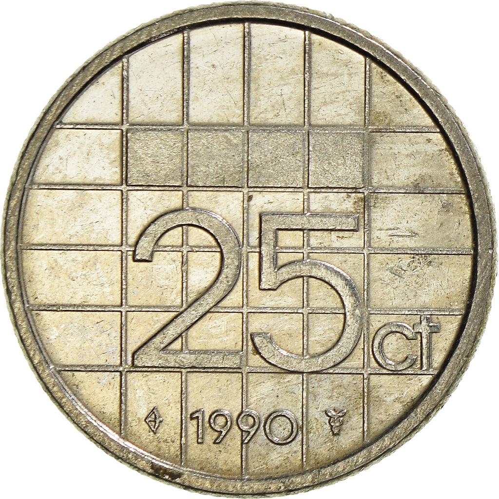Moneta, Paesi Bassi, 25 Cents, 1990