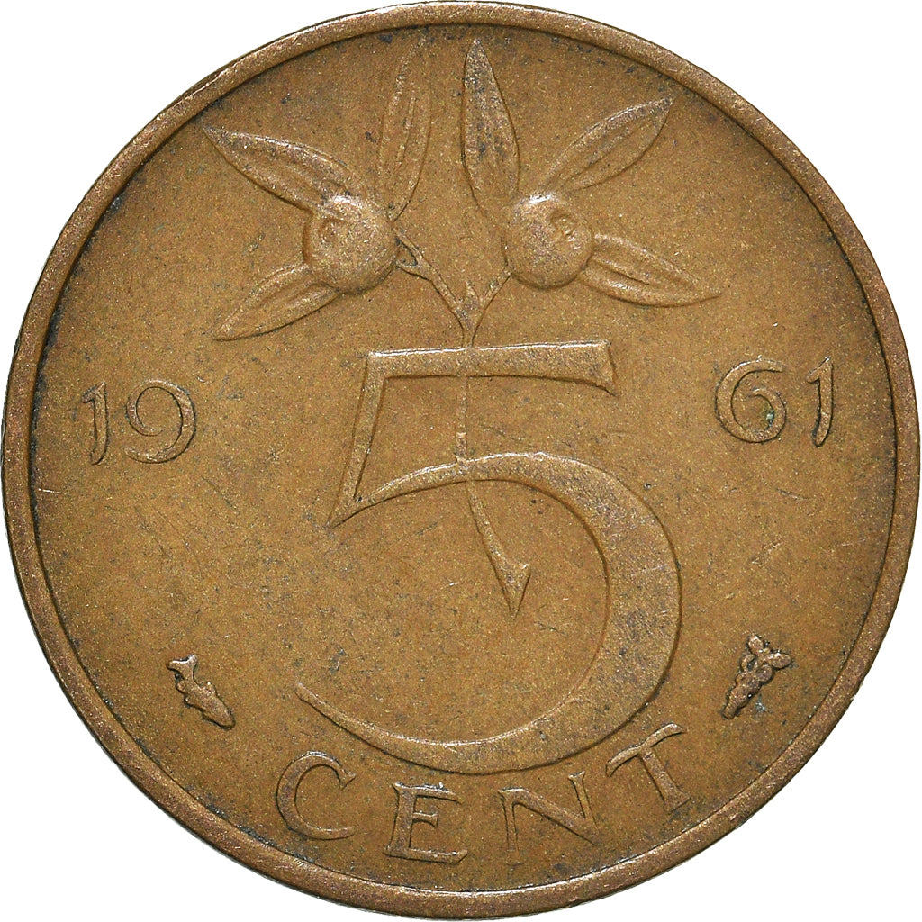 Moneda, Países Bajos, 5 Cents, 1961