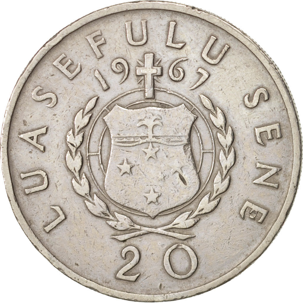 Samoa, 20 Sene, 1967, TTB, Copper-nickel, KM:5