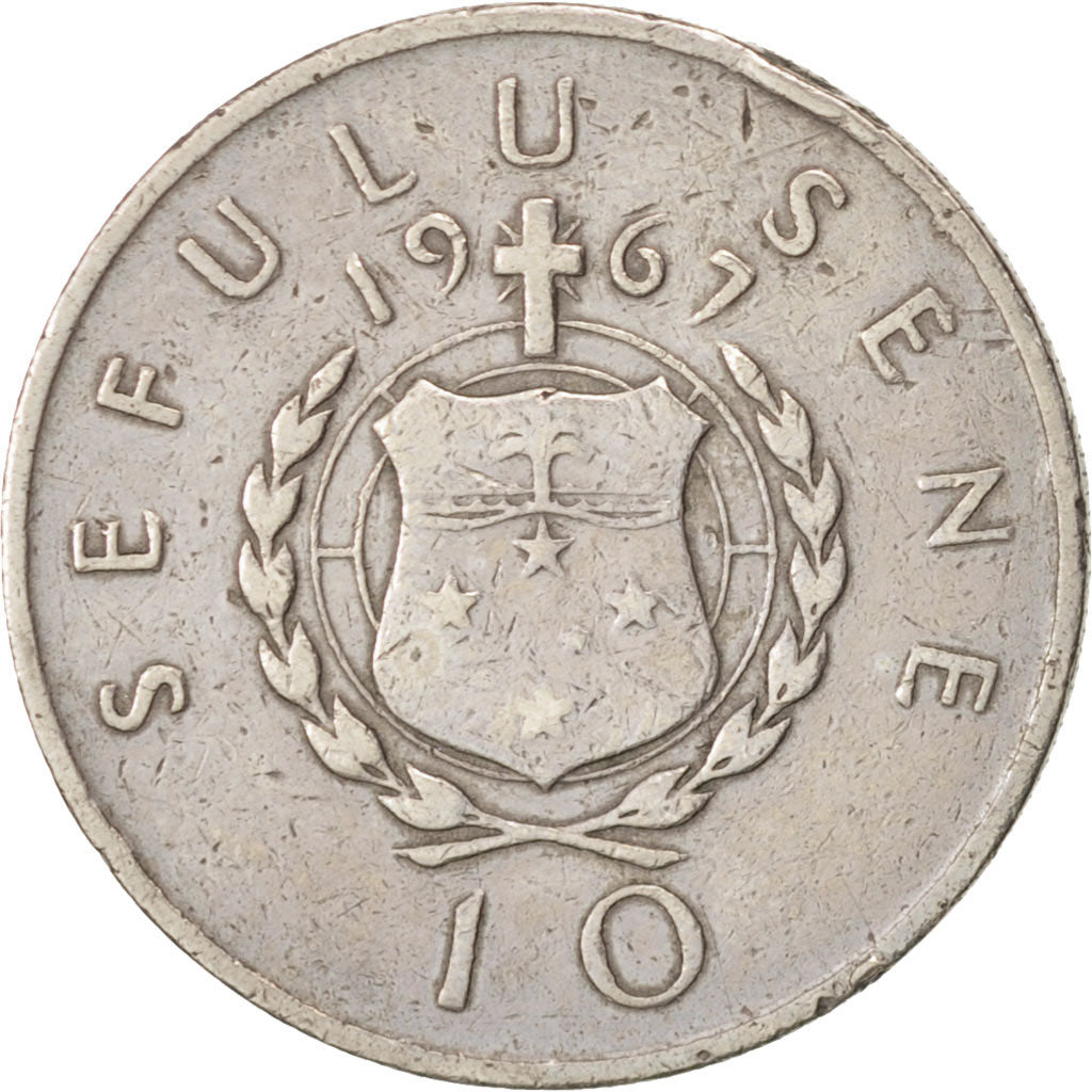 Samoa, 10 Sene, 1967, VF(20-25), Copper-nickel, KM:4