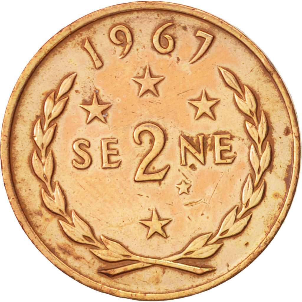 Moneda, Samoa, 2 Sene, 1967, MBC, Bronce, KM:2