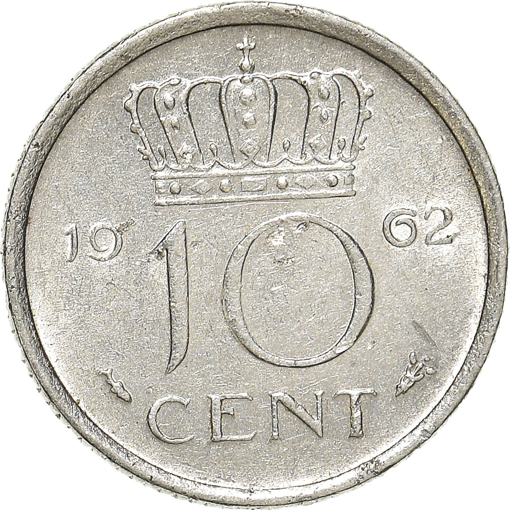 Moeda, Países Baixos, 10 Cents, 1962