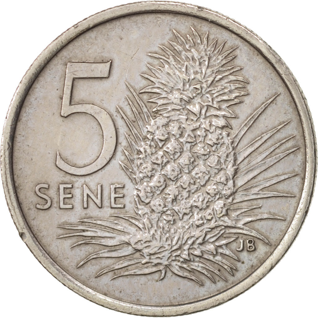 Coin, Samoa, 5 Sene, 1974, AU(50-53), Copper-nickel, KM:14