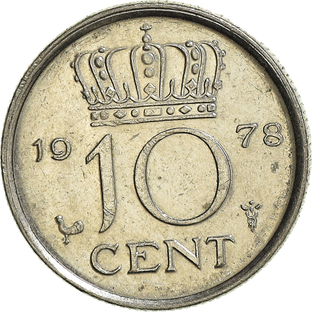 Moeda, Países Baixos, 10 Cents, 1978