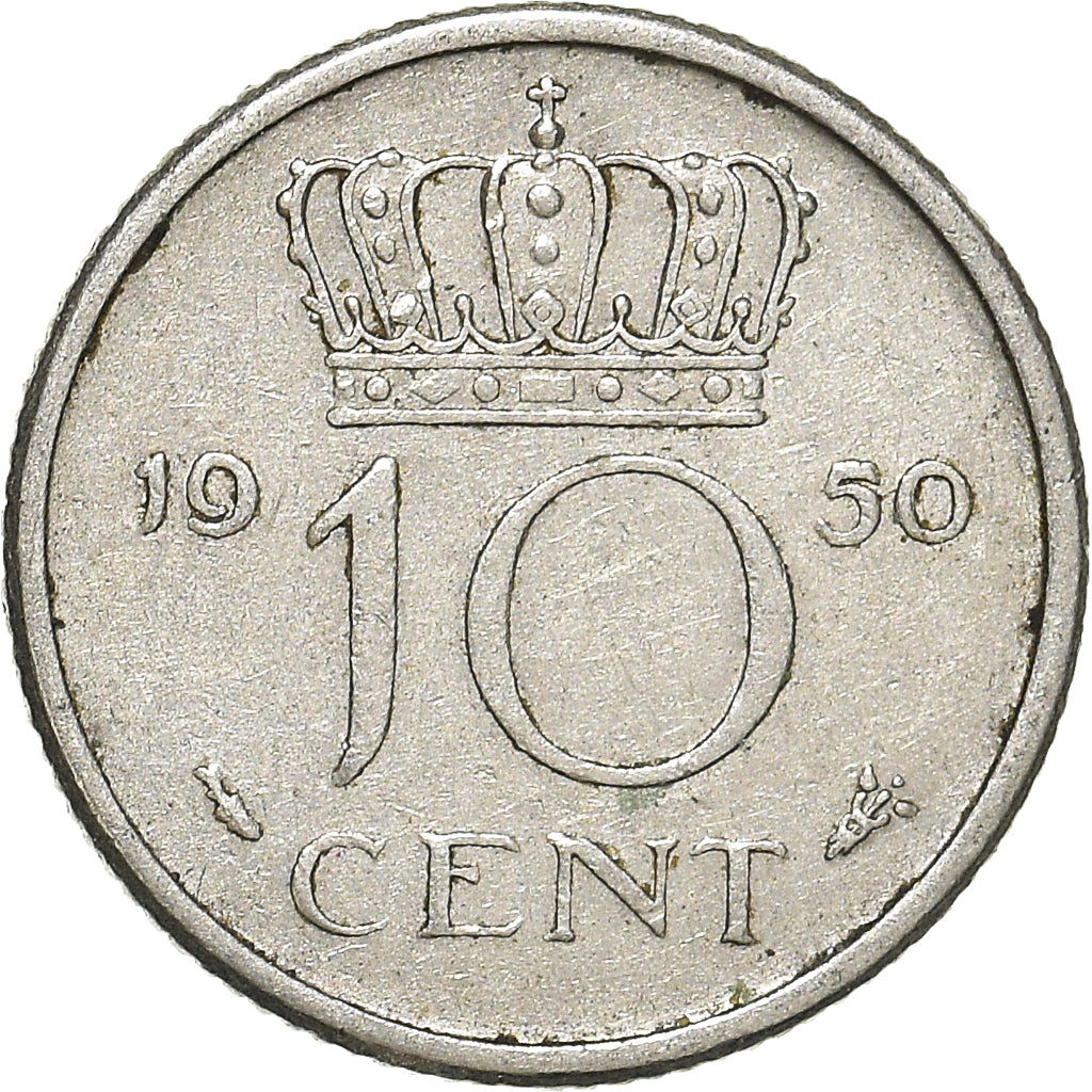 Moeda, Países Baixos, 10 Cents, 1950