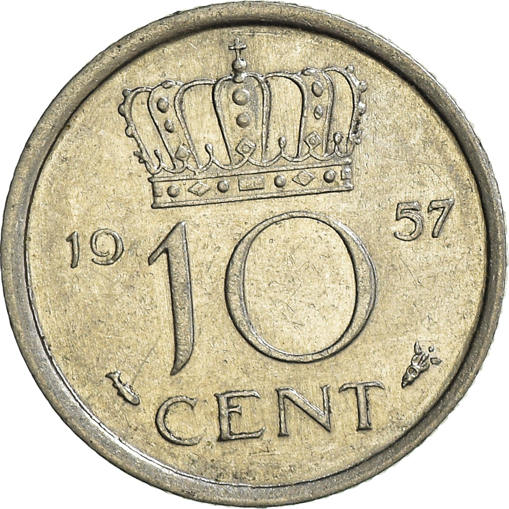 Monnaie, Pays-Bas, 10 Cents, 1957