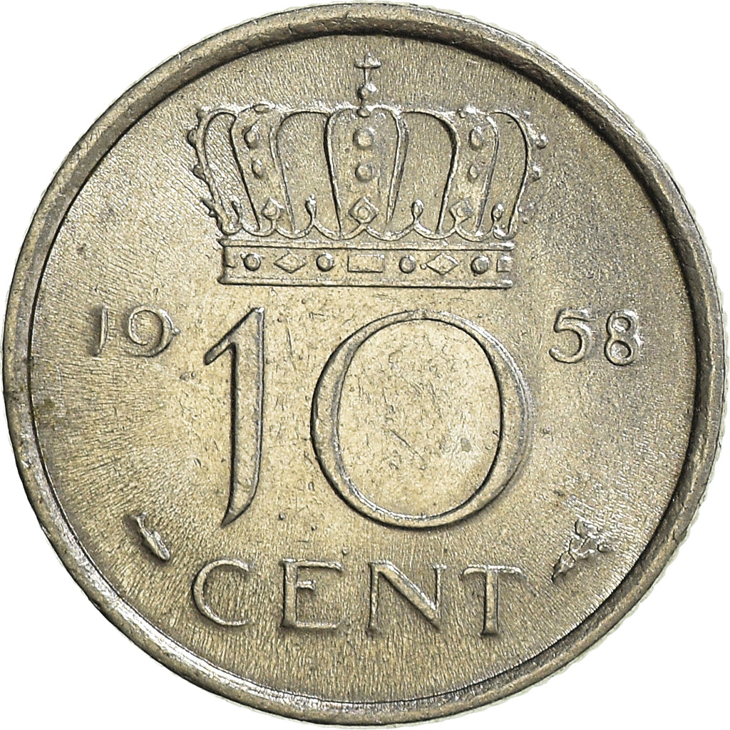 Münze, Niederlande, 10 Cents, 1958
