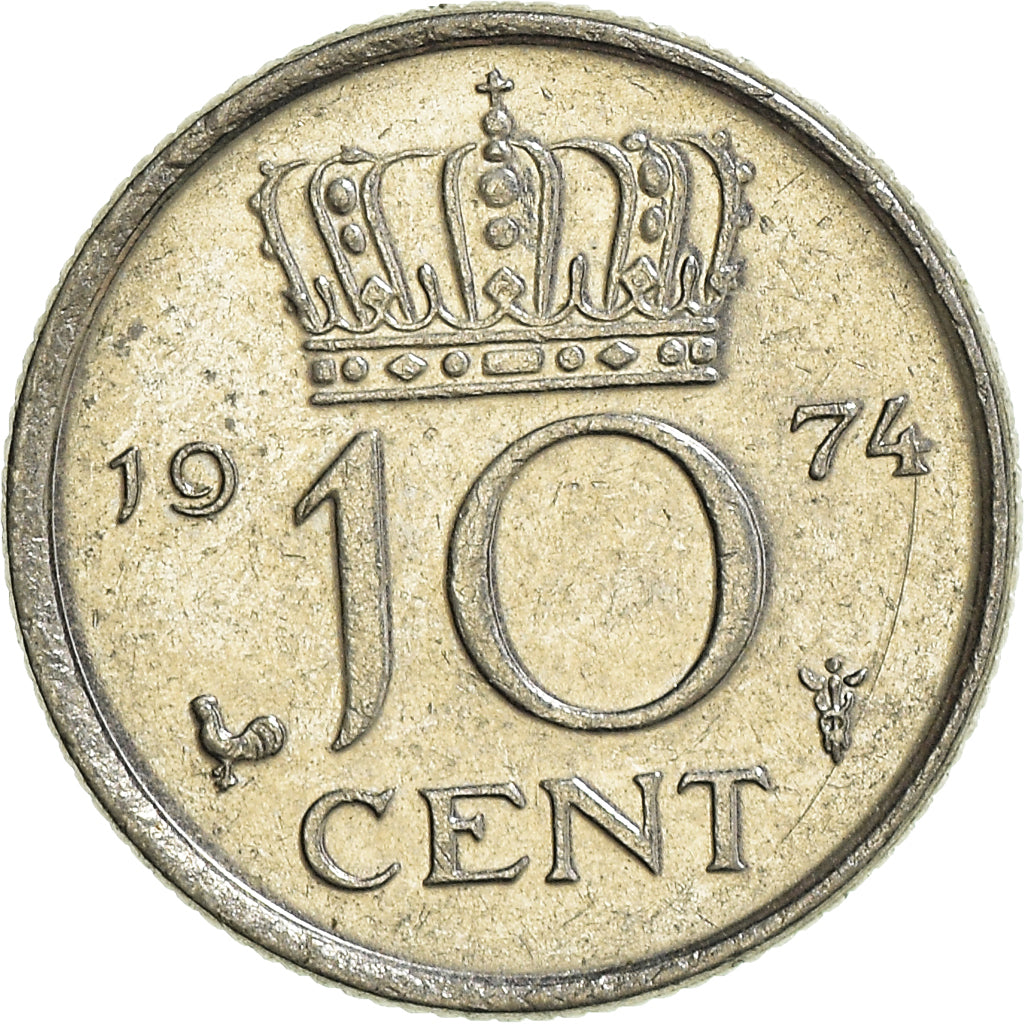Münze, Niederlande, 10 Cents, 1974