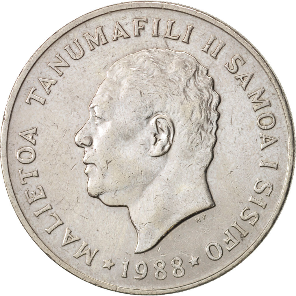 Samoa, 50 Sene, 1988, AU(50-53), Copper-nickel, KM:17