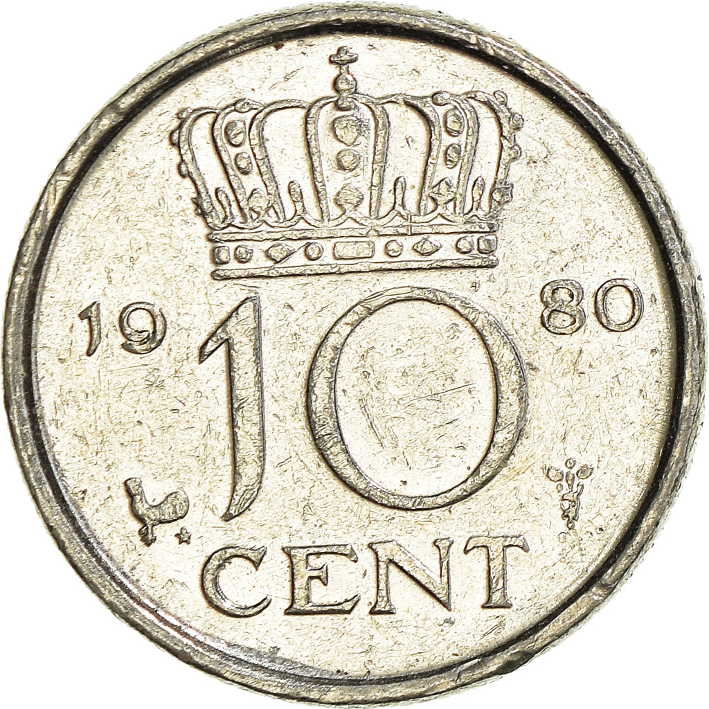 Moeda, Países Baixos, 10 Cents, 1980