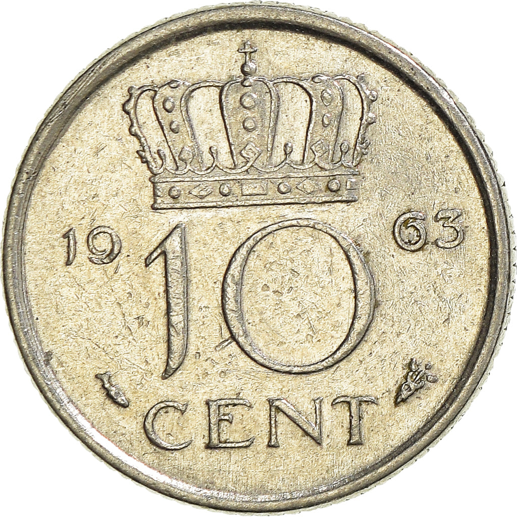 Münze, Niederlande, 10 Cents, 1963