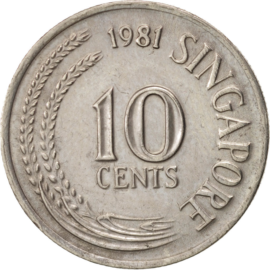 Coin, Singapore, 10 Cents, 1981, Singapore Mint, AU(55-58), Copper-nickel, KM:3