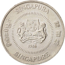 Coin, Singapore, 50 Cents, 1986, British Royal Mint, MS(60-62), Copper-nickel