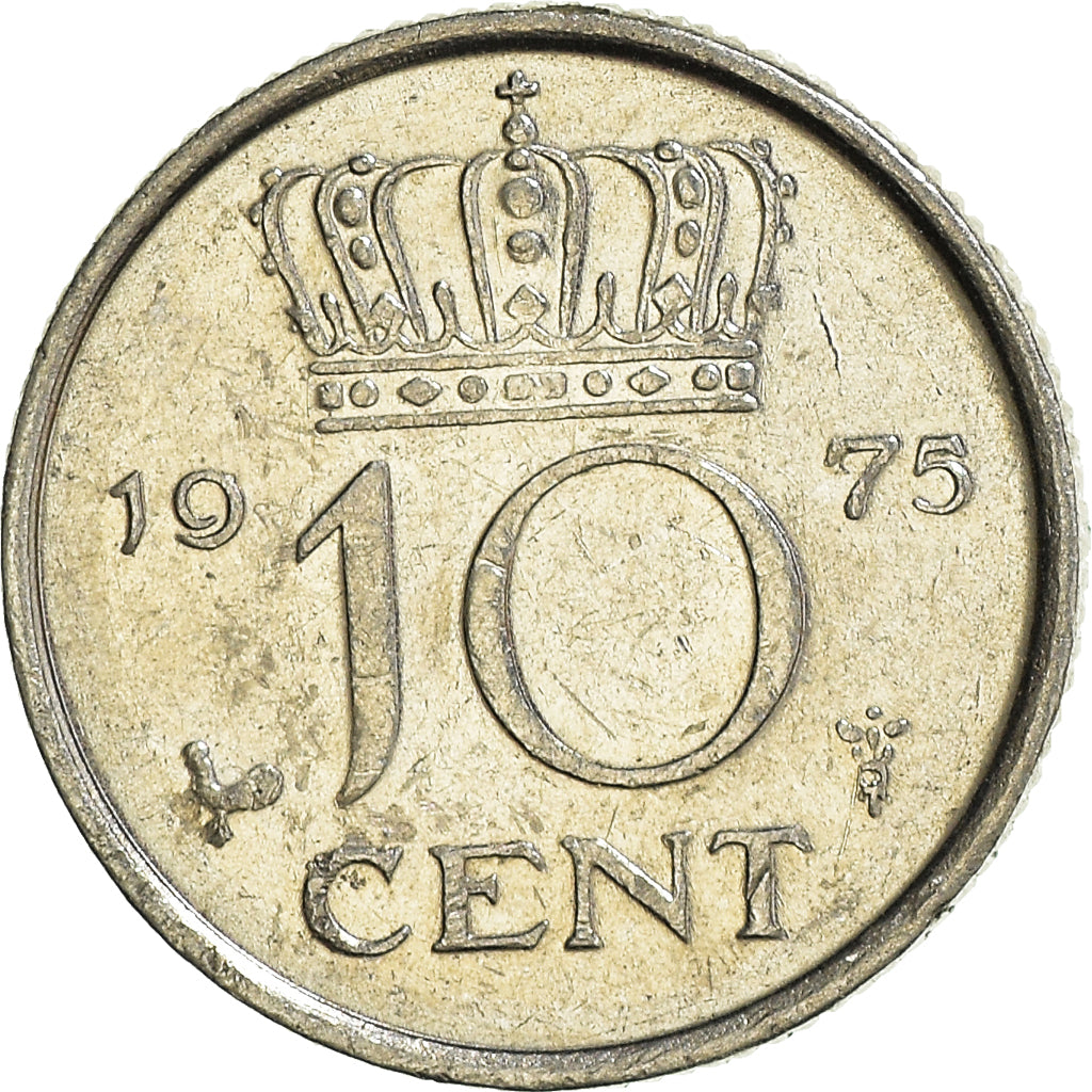Münze, Niederlande, 10 Cents, 1975