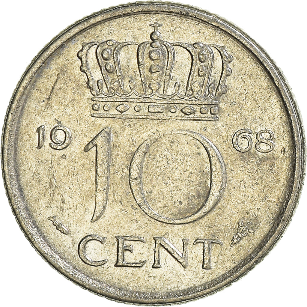 Moneta, Paesi Bassi, 10 Cents, 1968