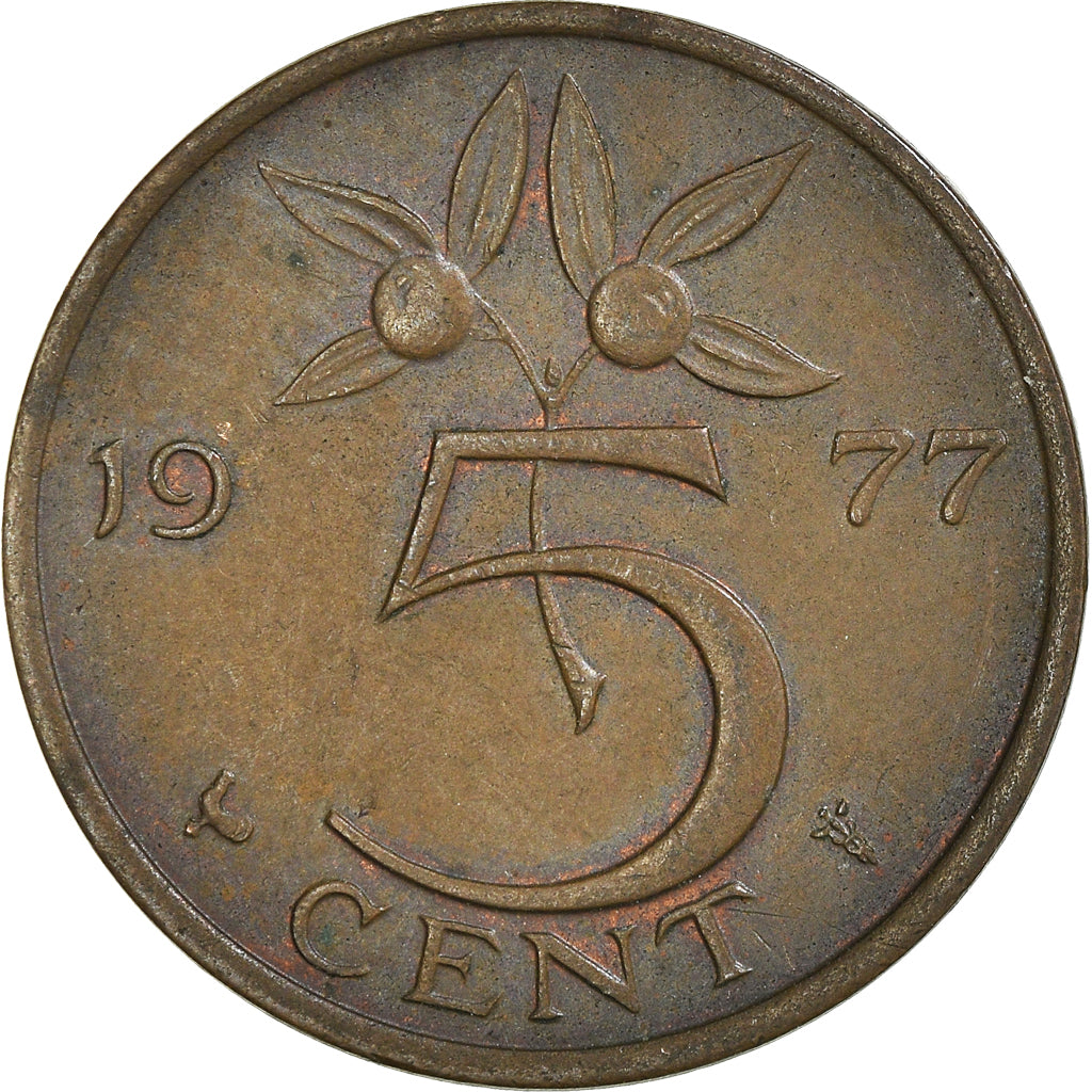 Moeda, Países Baixos, 5 Cents, 1977