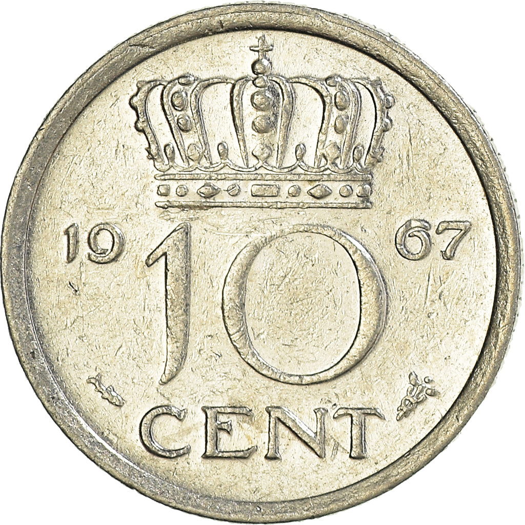 Moneda, Países Bajos, 10 Cents, 1967