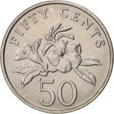 Moneta, Singapur, 50 Cents, 1989, British Royal Mint, AU(55-58), Miedź-Nikiel