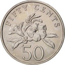 Coin, Singapore, 50 Cents, 1989, British Royal Mint, AU(55-58), Copper-nickel