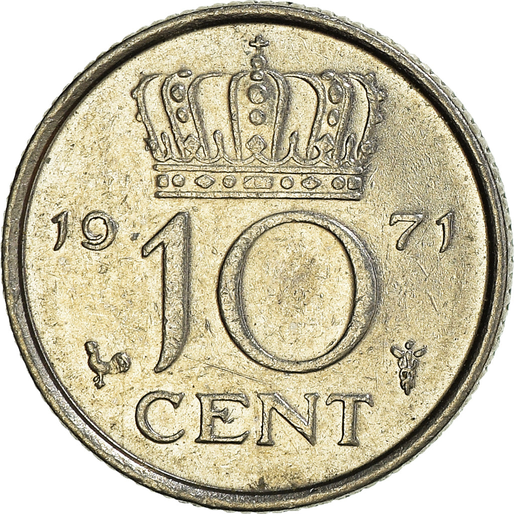 Moneta, Paesi Bassi, 10 Cents, 1971