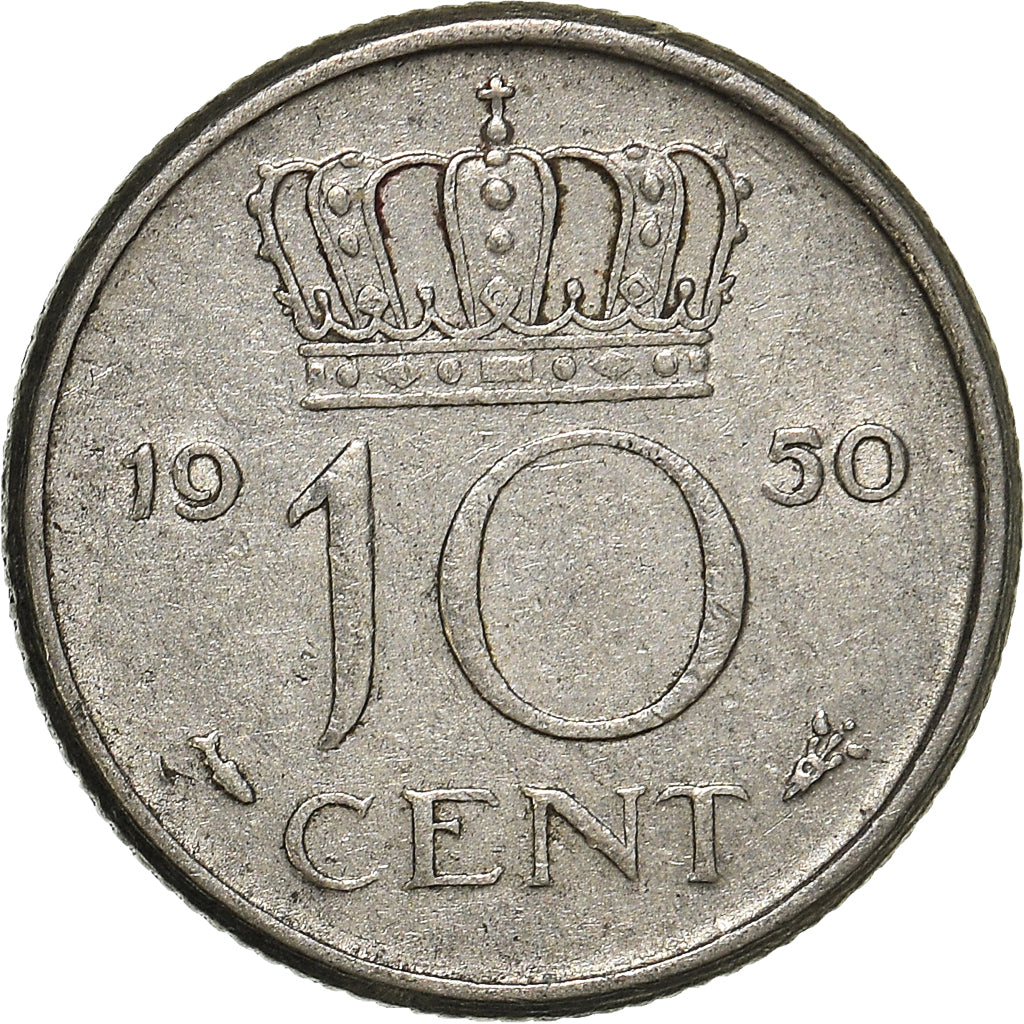 Moeda, Países Baixos, 10 Cents, 1950