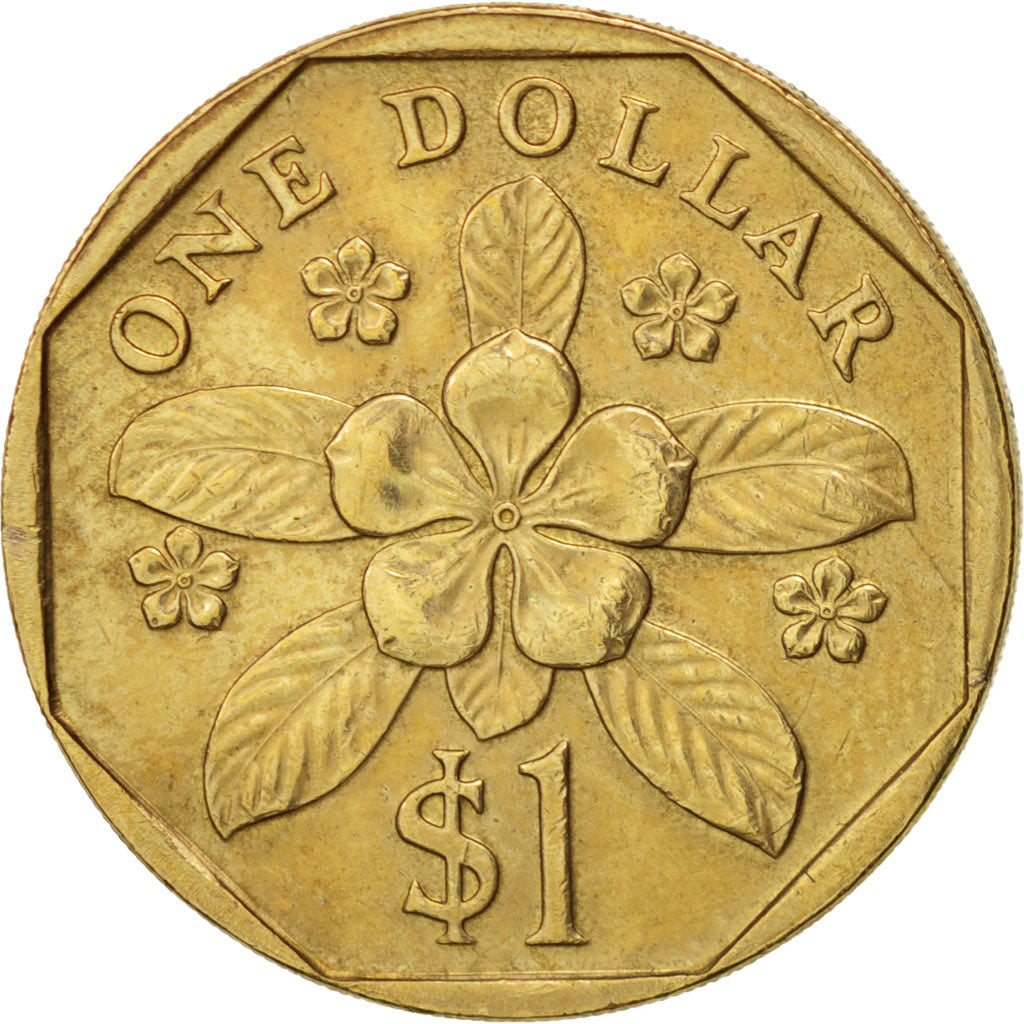 Singapore, Dollar, 1989, British Royal Mint, AU(55-58), Aluminum-Bronze, KM:54b