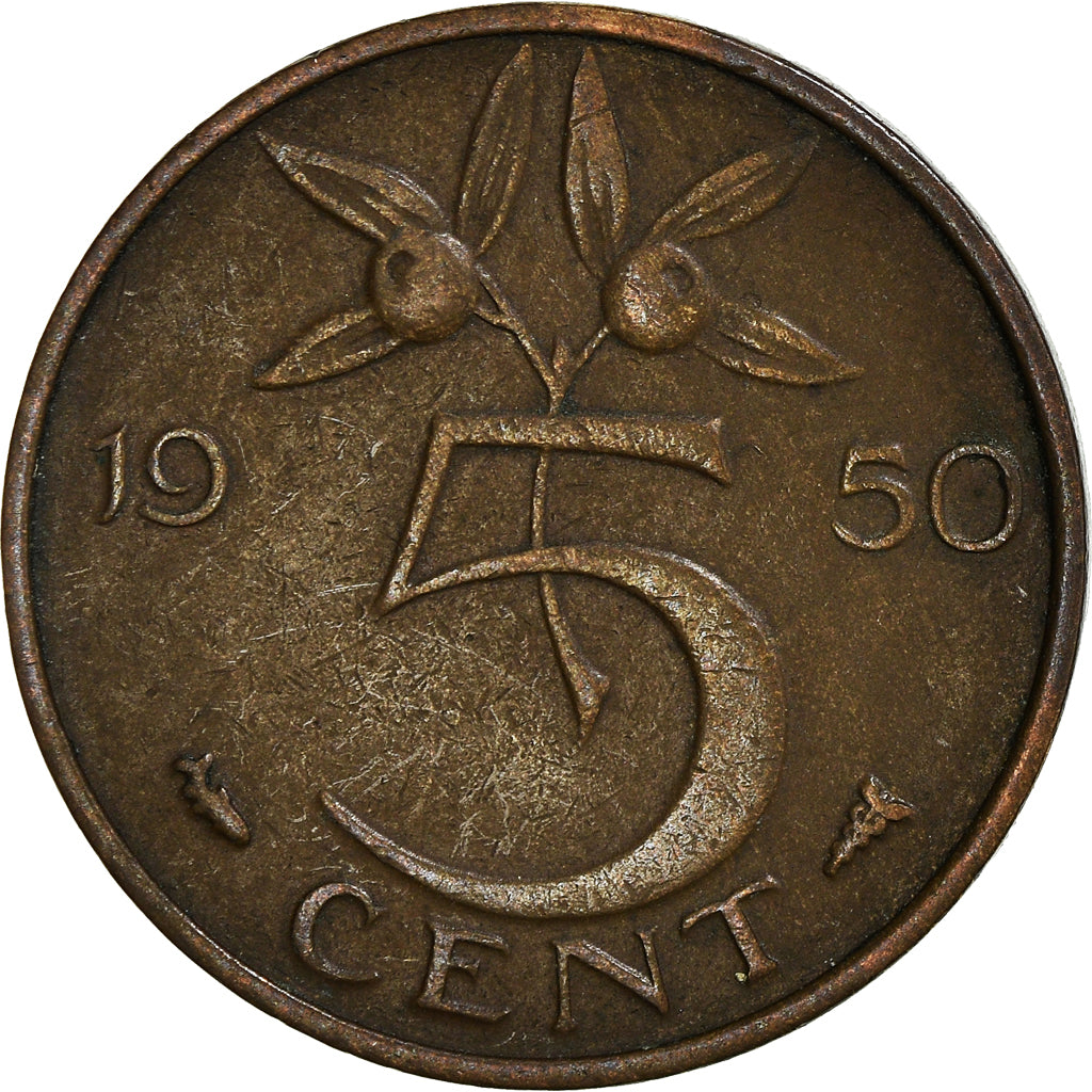 Moneda, Países Bajos, 5 Cents, 1950