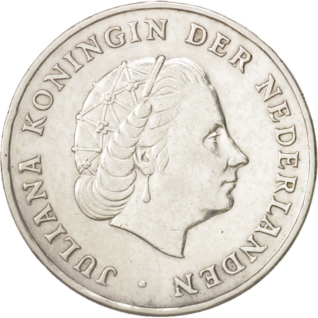 Coin, Netherlands Antilles, Juliana, Gulden, 1964, EF(40-45), Silver, KM:2
