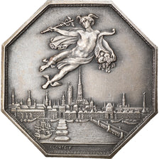France, Token, Chambre de Commerce de Rouen, 1802, Lecomte, AU(55-58), Silver