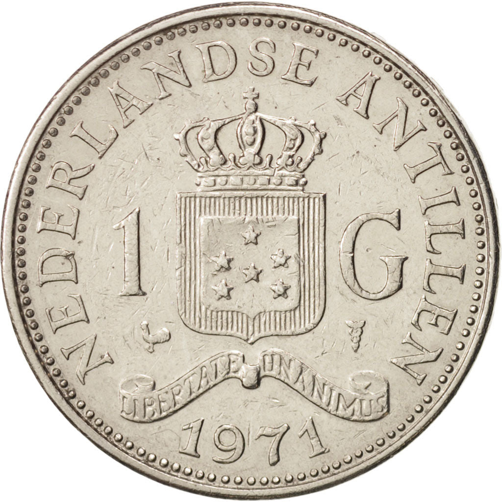 Monnaie, Netherlands Antilles, Juliana, Gulden, 1971, TTB, Nickel, KM:12