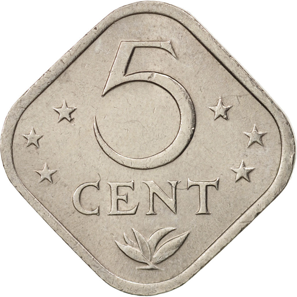 Coin, Netherlands Antilles, Juliana, 5 Cents, 1971, AU(55-58), Copper-nickel