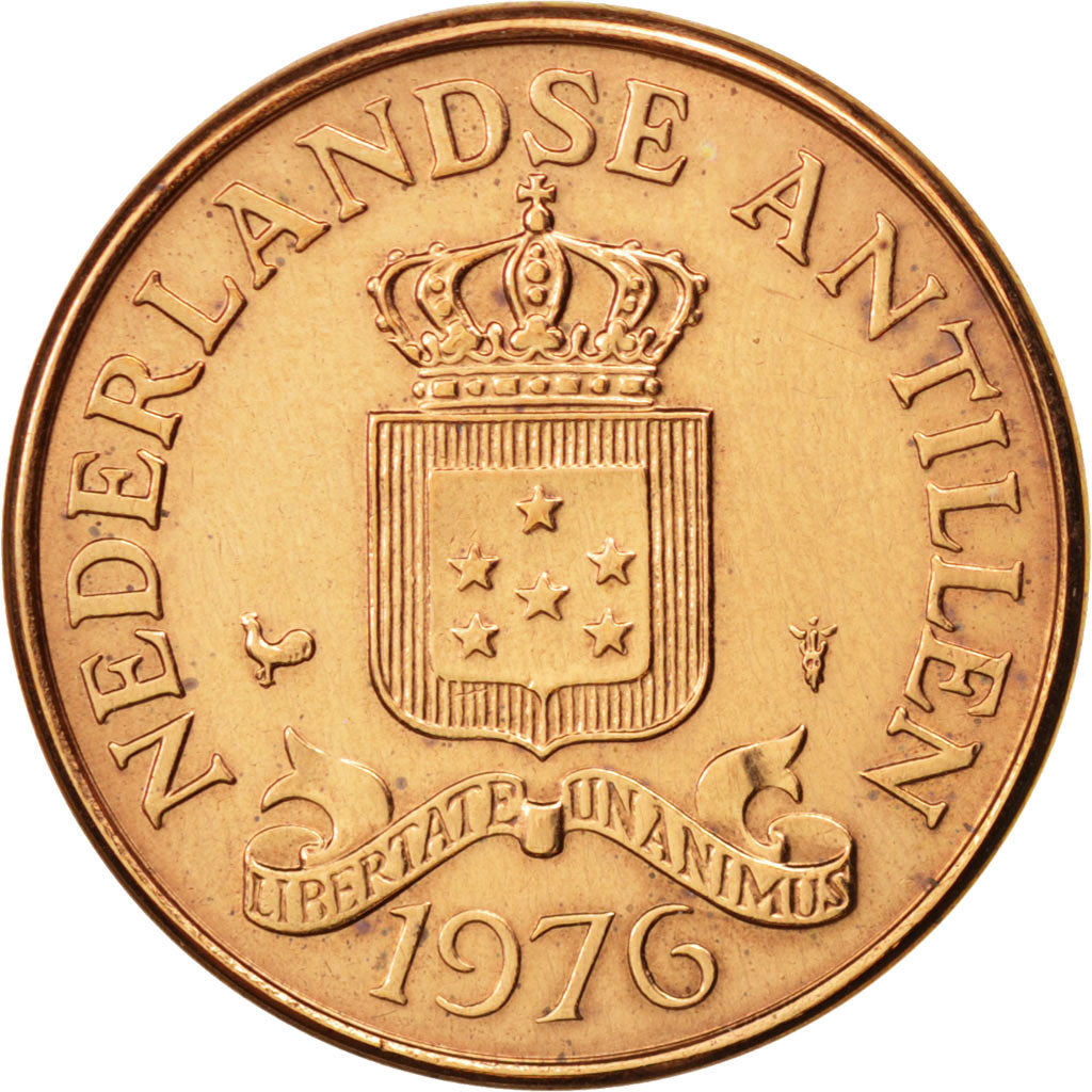 Coin, Netherlands Antilles, Juliana, 2-1/2 Cents, 1976, AU(50-53), Bronze, KM:9