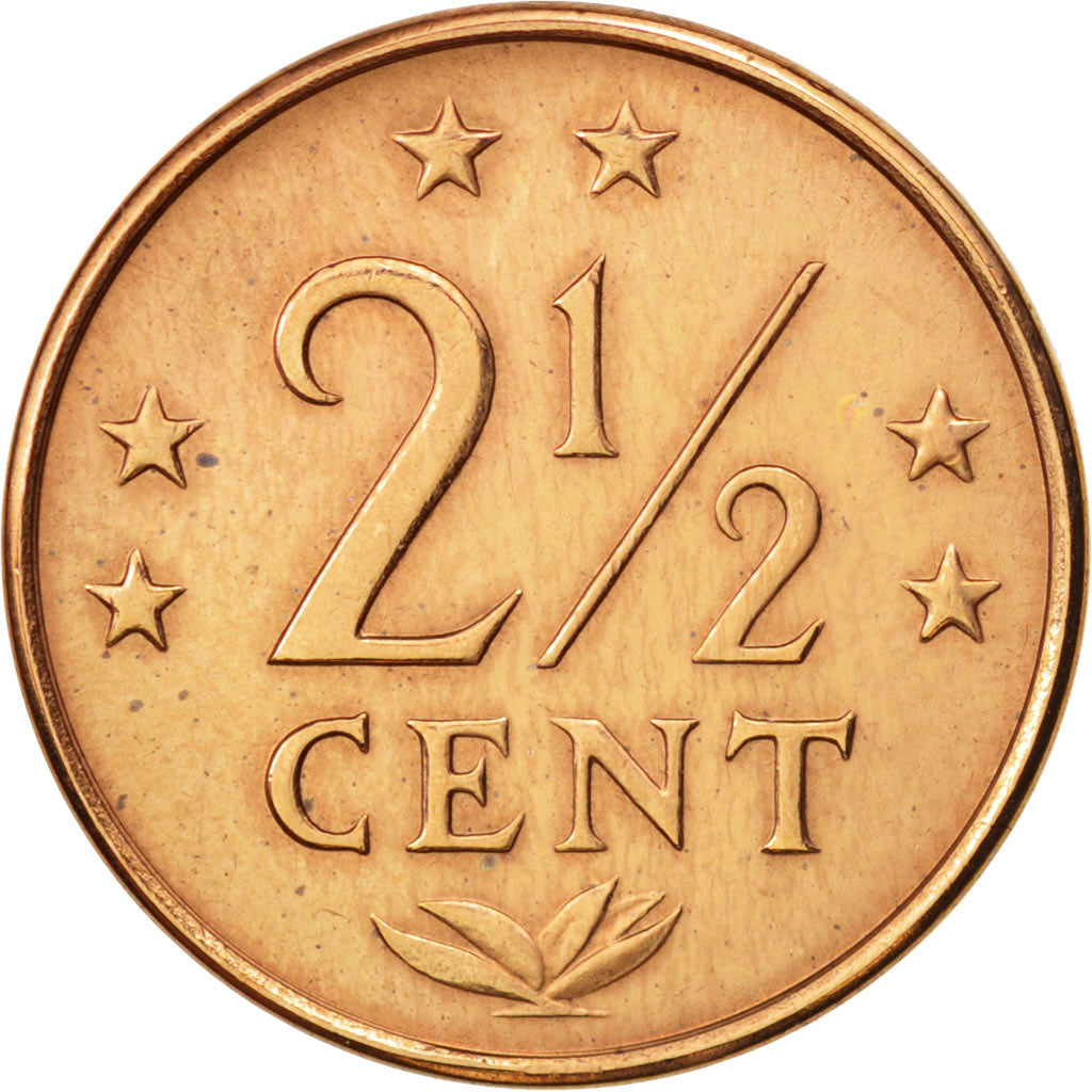 Coin, Netherlands Antilles, Juliana, 2-1/2 Cents, 1976, AU(50-53), Bronze, KM:9