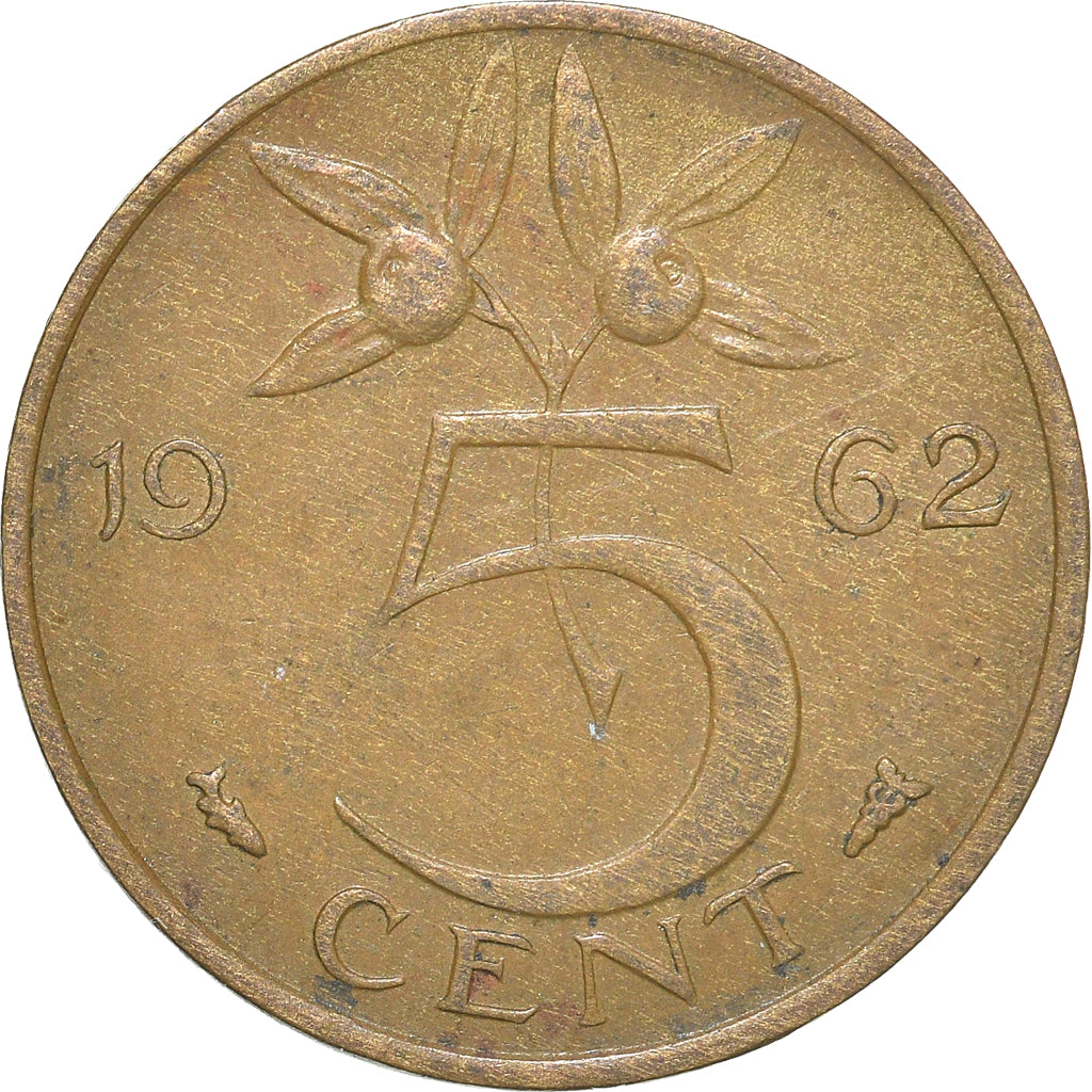 Moeda, Países Baixos, 5 Cents, 1962