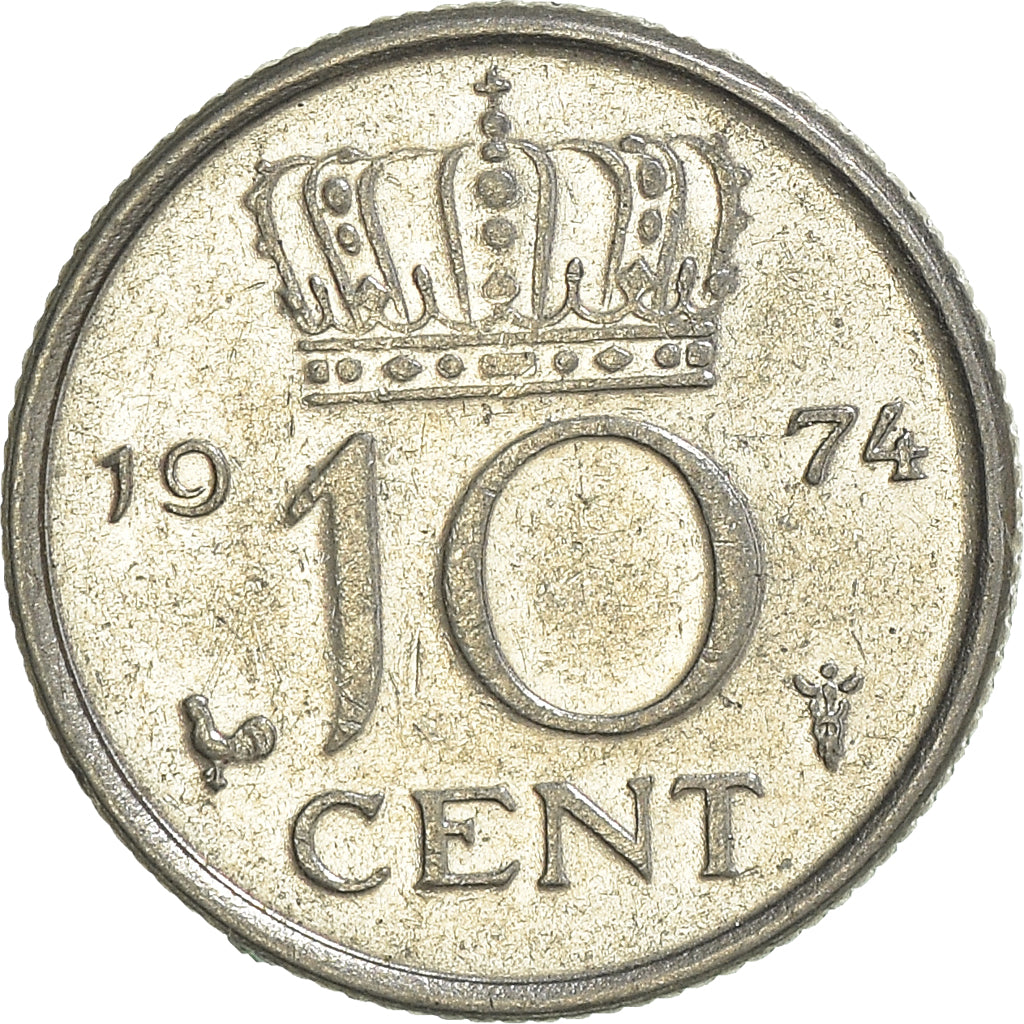 Moneta, Paesi Bassi, 10 Cents, 1974