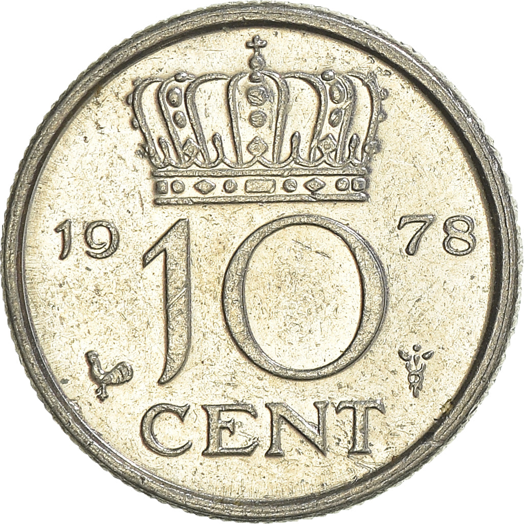 Moeda, Países Baixos, 10 Cents, 1978