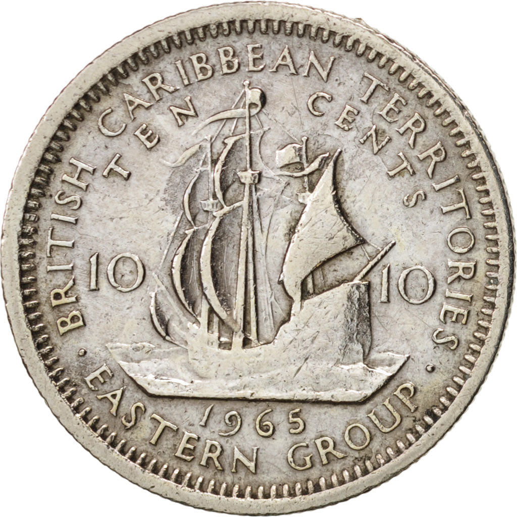 Coin, East Caribbean States, Elizabeth II, 10 Cents, 1965, EF(40-45)