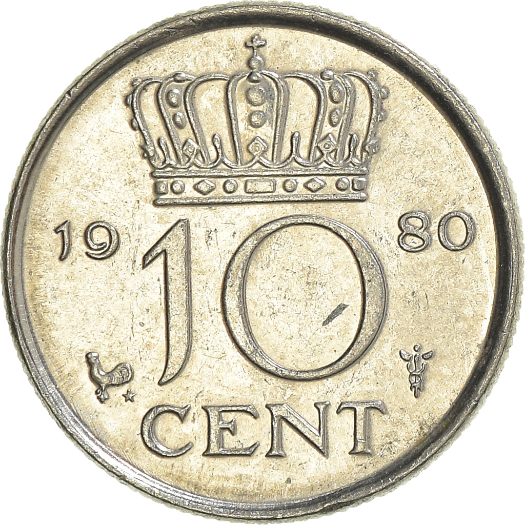 Moeda, Países Baixos, 10 Cents, 1980
