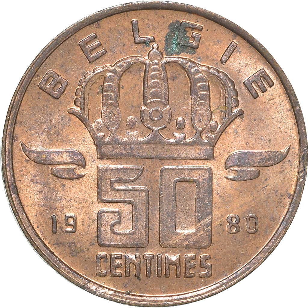 Moneta, Belgio, 50 Centimes, 1980