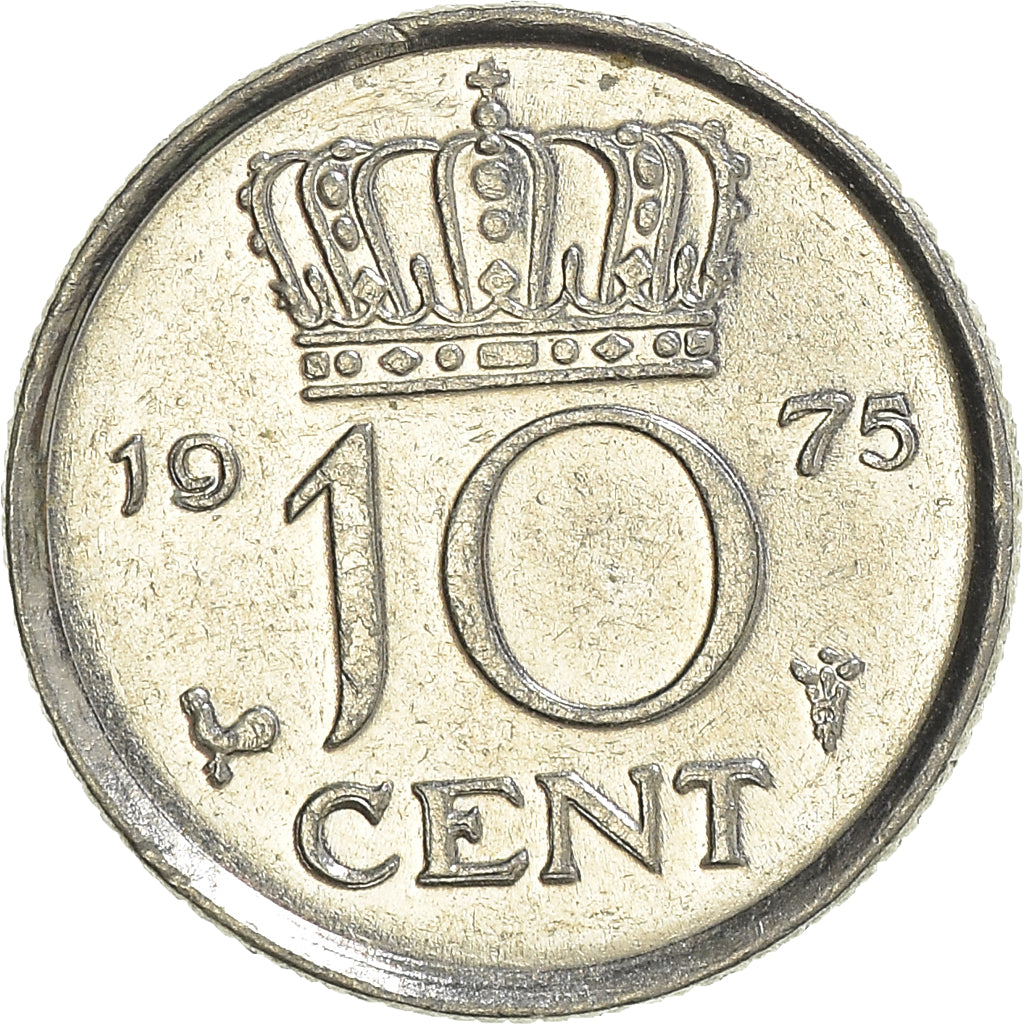 Monnaie, Pays-Bas, 10 Cents, 1975