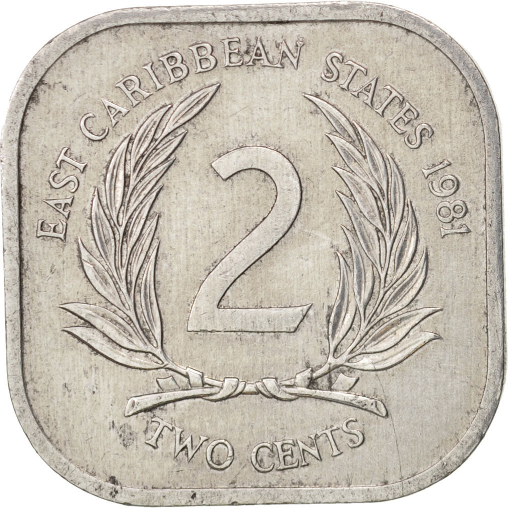 Coin, East Caribbean States, Elizabeth II, 2 Cents, 1981, EF(40-45), Aluminum
