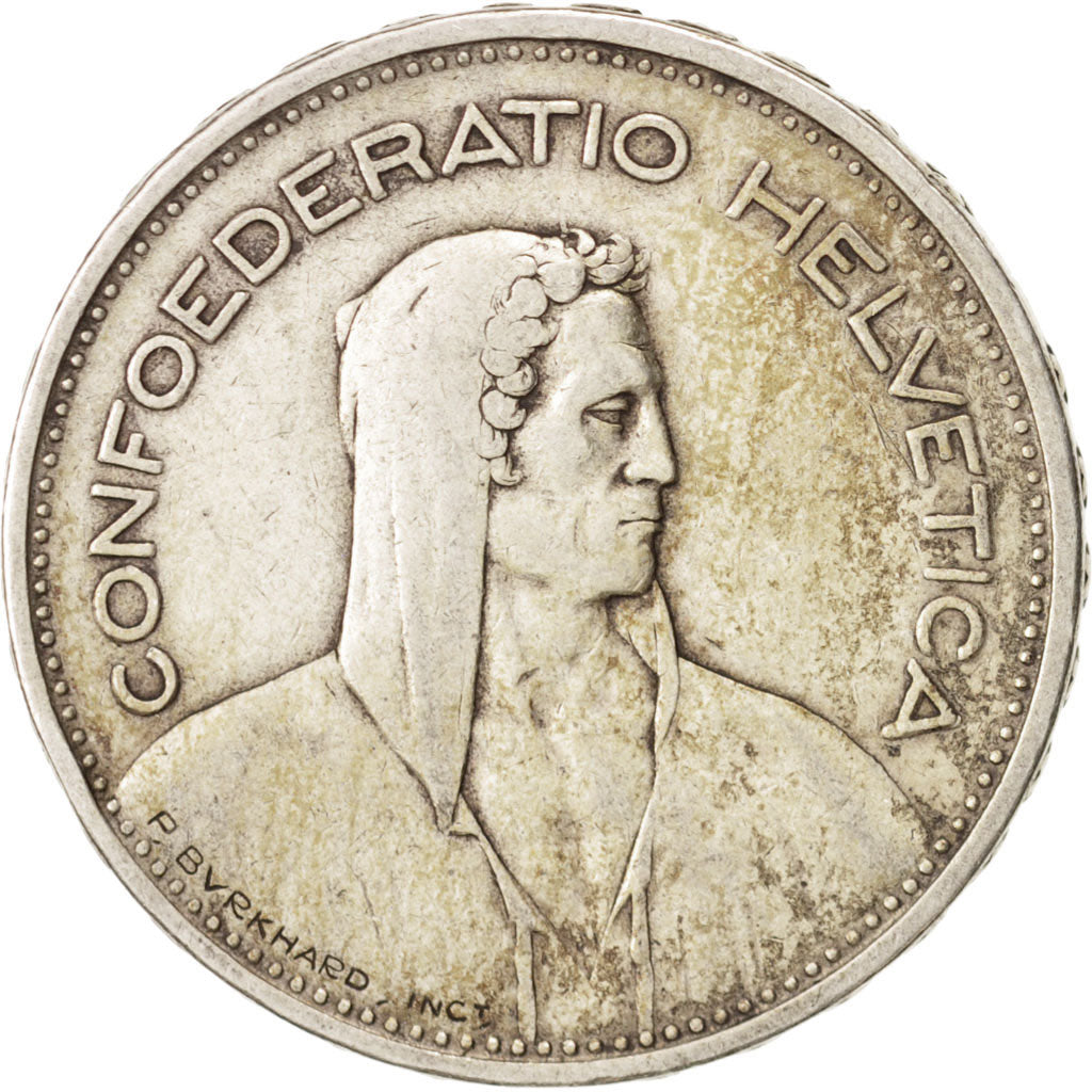 Switzerland, 5 Francs, 1932, Bern, EF(40-45), Silver, KM:40
