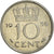 Moeda, Países Baixos, 10 Cents, 1954