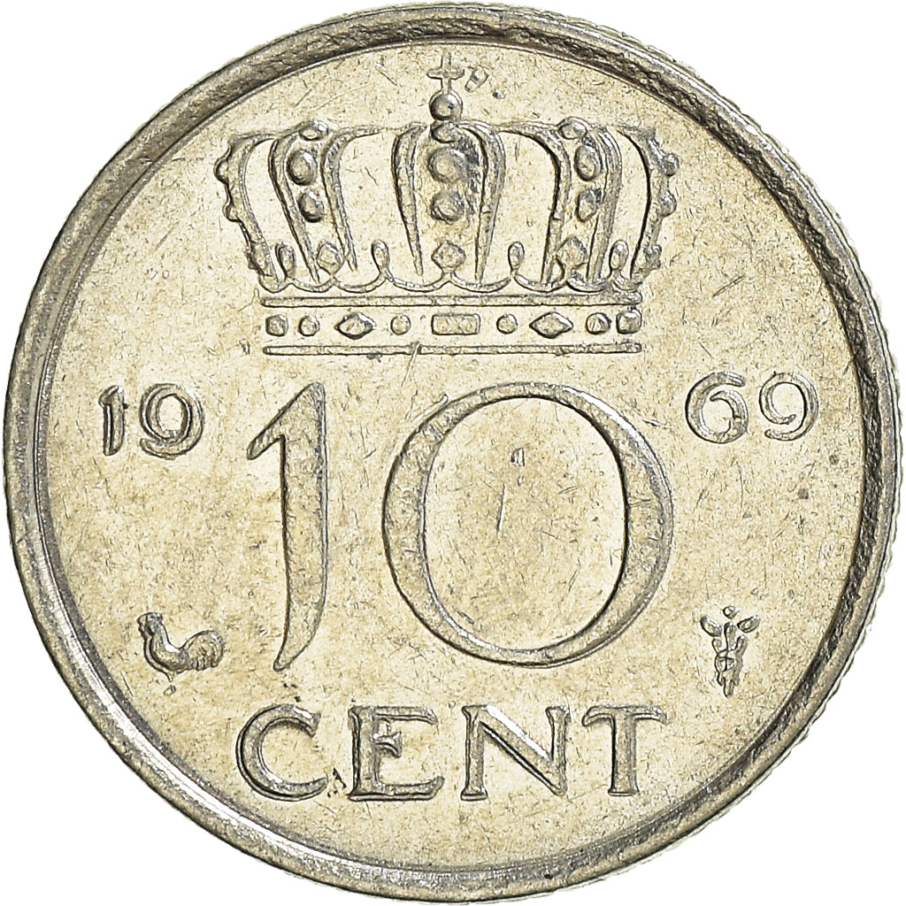 Münze, Niederlande, 10 Cents, 1969