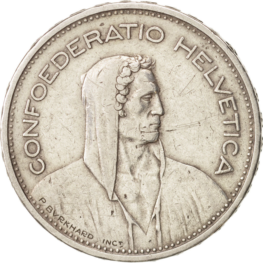 Switzerland, 5 Francs, 1933, Bern, EF(40-45), Silver, KM:40