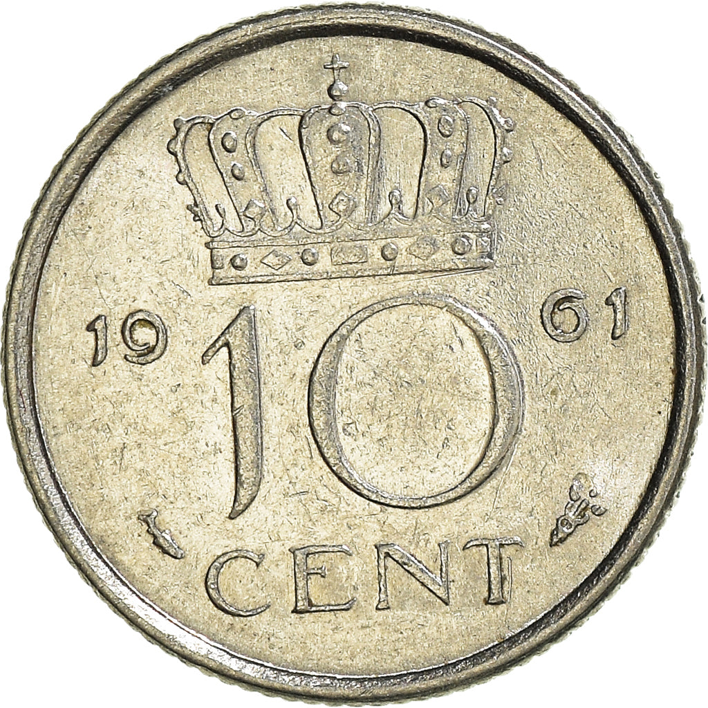 Moeda, Países Baixos, 10 Cents, 1961