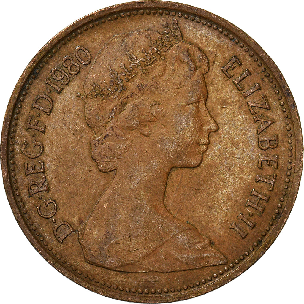 Monnaie, Grande-Bretagne, 2 New Pence, 1980